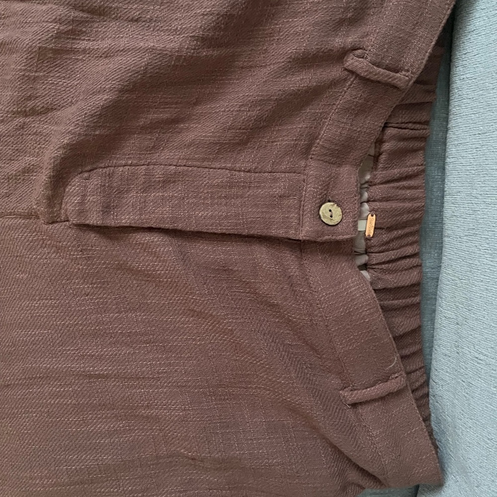 Rust Brown Button-Up Two Piece Low Back Wide Leg … - image 7